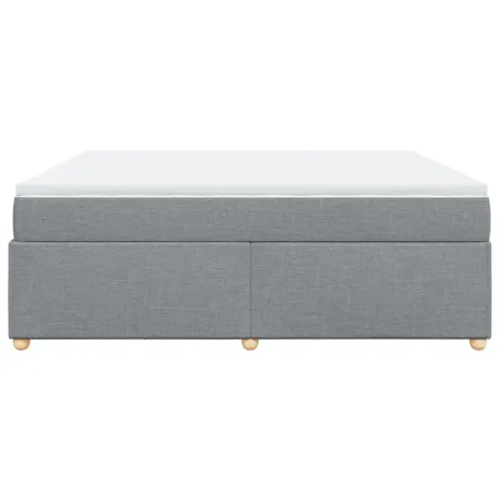 Sommier à lattes de lit avec matelas Gris clair 200x200cm Tissu