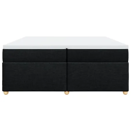 Sommier à lattes de lit avec matelas Noir 200x200 cm Tissu