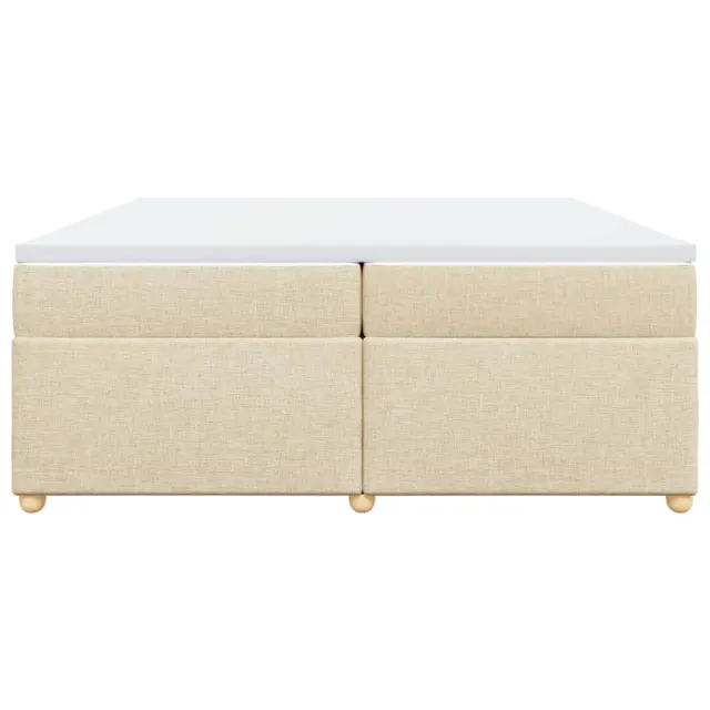 Sommier à lattes de lit avec matelas Crème 200x200 cm Tissu