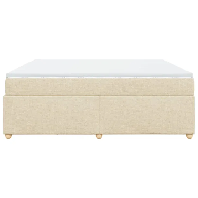 Sommier à lattes de lit avec matelas Crème 200x200 cm Tissu