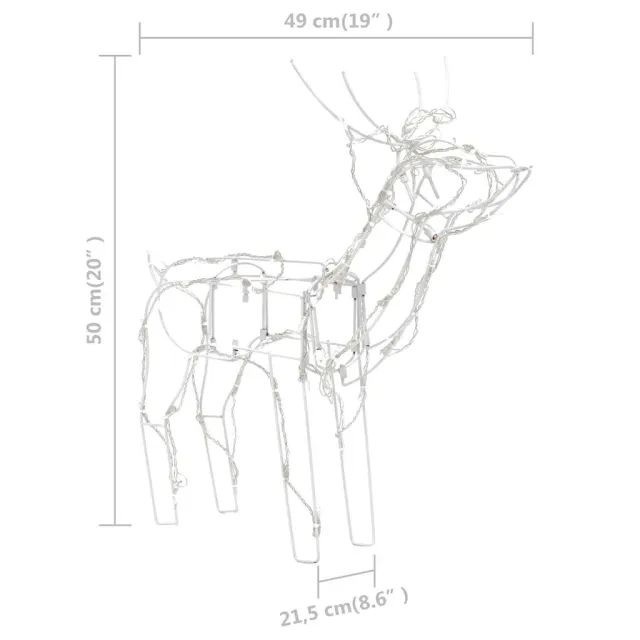 Cordon lumineux de Noël 3 pcs Rennes 229 LED
