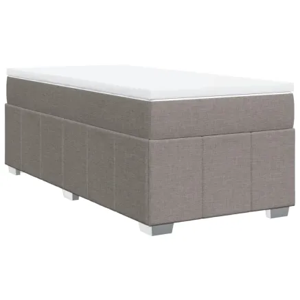 Sommier à lattes de lit avec matelas Taupe 80x200 cm Tissu 2