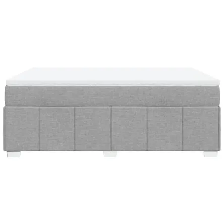 Sommier à lattes de lit avec matelas Gris clair 140x200cm Tissu