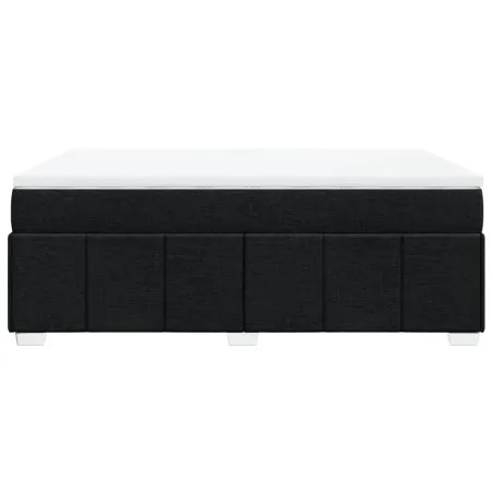 Sommier à lattes de lit avec matelas Noir 140x200 cm Tissu