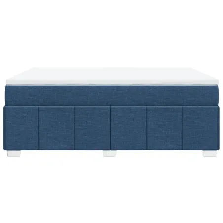 Sommier à lattes de lit avec matelas Bleu 140x200 cm Tissu