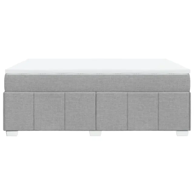 Sommier à lattes de lit avec matelas Gris clair 160x200cm Tissu