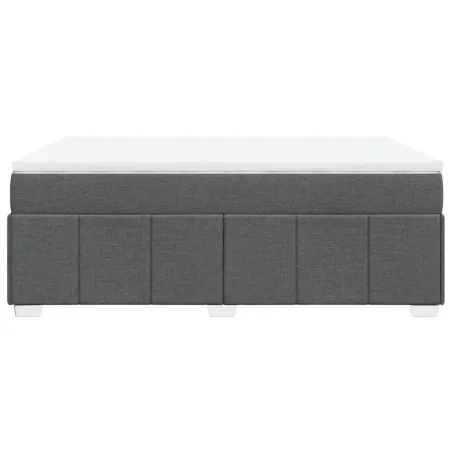 Sommier à lattes de lit avec matelas Gris foncé 160x200cm Tissu