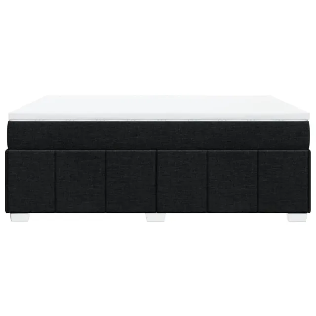 Sommier à lattes de lit avec matelas Noir 160x200 cm Tissu