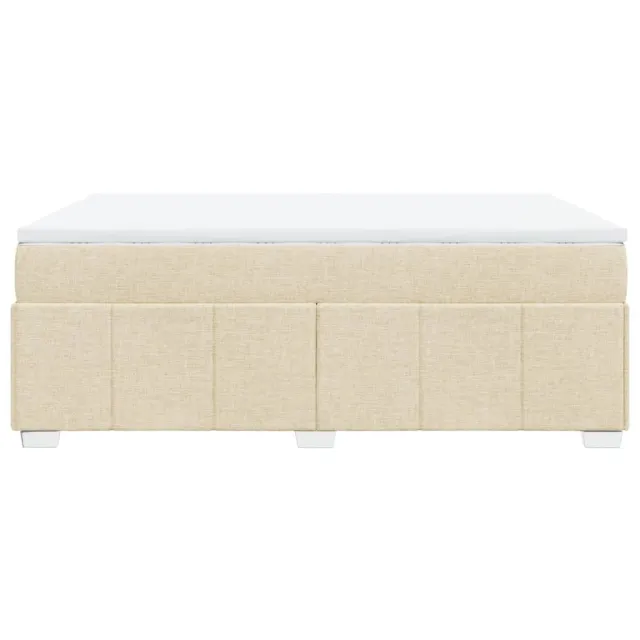 Sommier à lattes de lit avec matelas Crème 160x200 cm Tissu