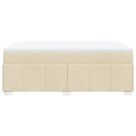 Sommier à lattes de lit avec matelas Crème 160x200 cm Tissu