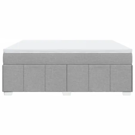 Sommier à lattes de lit avec matelas Gris clair 180x200cm Tissu