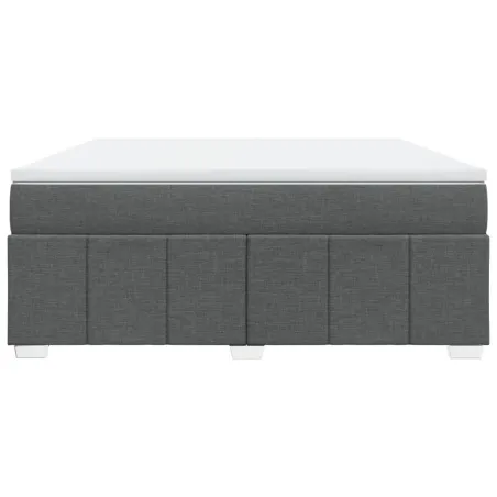 Sommier à lattes de lit avec matelas Gris foncé 180x200cm Tissu