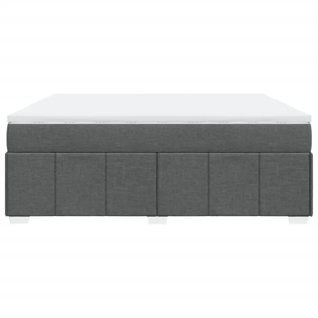 Sommier à lattes de lit avec matelas Gris foncé 180x200cm Tissu