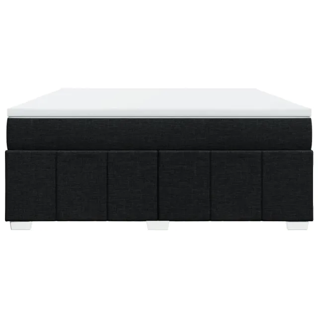 Sommier à lattes de lit avec matelas Noir 180x200 cm Tissu