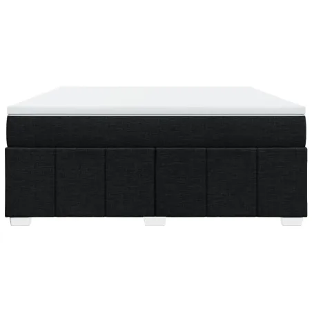 Sommier à lattes de lit avec matelas Noir 180x200 cm Tissu