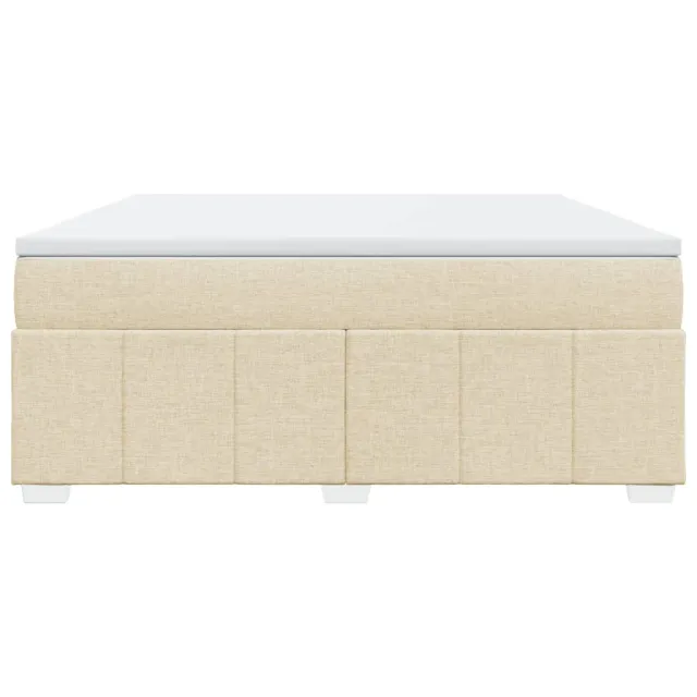 Sommier à lattes de lit avec matelas Crème 180x200 cm Tissu