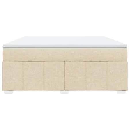 Sommier à lattes de lit avec matelas Crème 180x200 cm Tissu