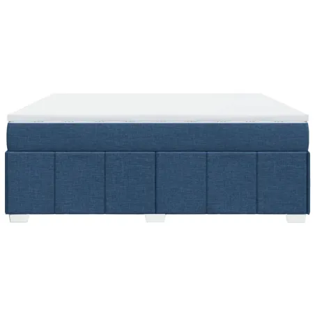 Sommier à lattes de lit avec matelas Bleu 180x200 cm Tissu