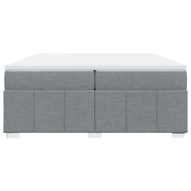 Sommier à lattes de lit avec matelas Gris clair 200x200cm Tissu