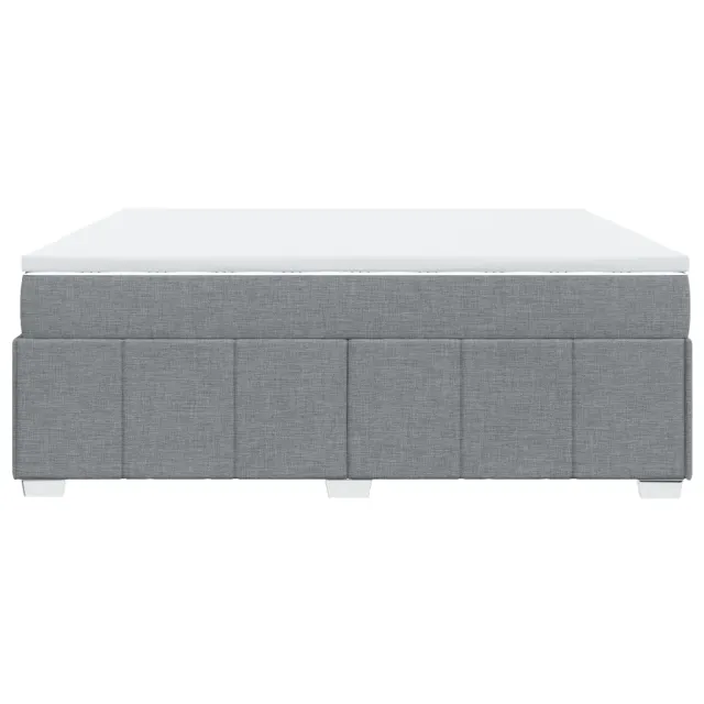 Sommier à lattes de lit avec matelas Gris clair 200x200cm Tissu
