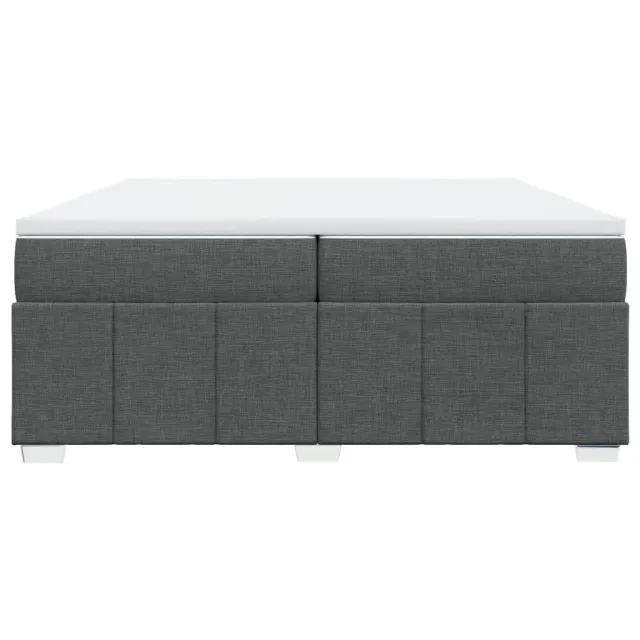 Sommier à lattes de lit avec matelas Gris foncé 200x200cm Tissu