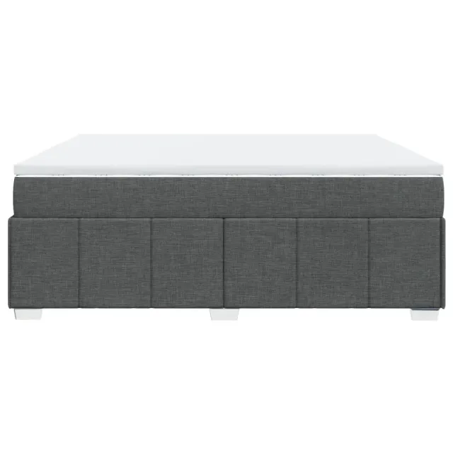 Sommier à lattes de lit avec matelas Gris foncé 200x200cm Tissu