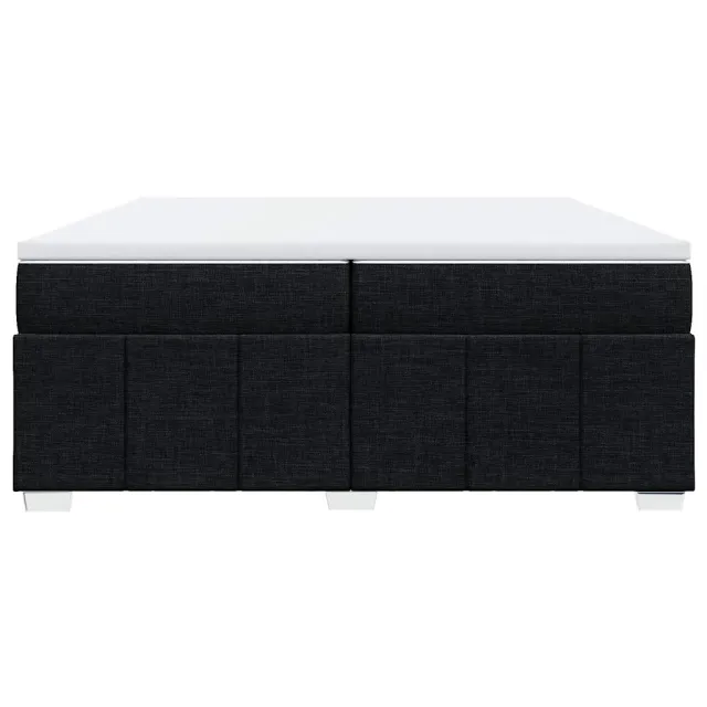 Sommier à lattes de lit avec matelas Noir 200x200 cm Tissu