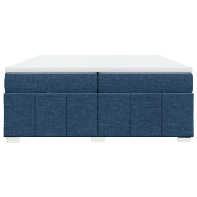 Sommier à lattes de lit avec matelas Bleu 200x200 cm Tissu