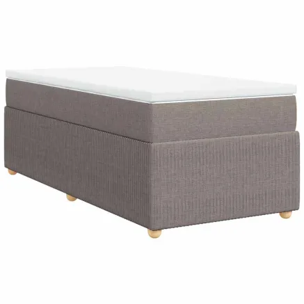 Sommier à lattes de lit avec matelas Taupe 80x200 cm Tissu 2