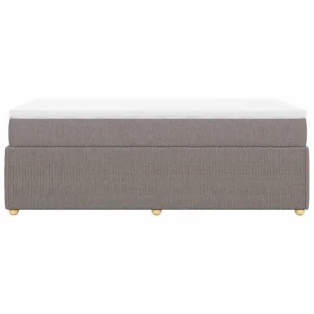 Sommier à lattes de lit avec matelas Taupe 80x200 cm Tissu
