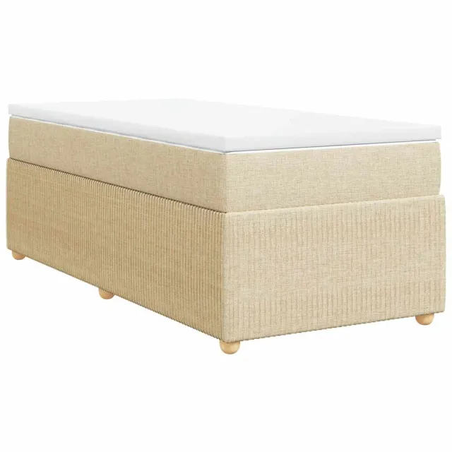 Sommier à lattes de lit avec matelas Crème 80x200 cm Tissu