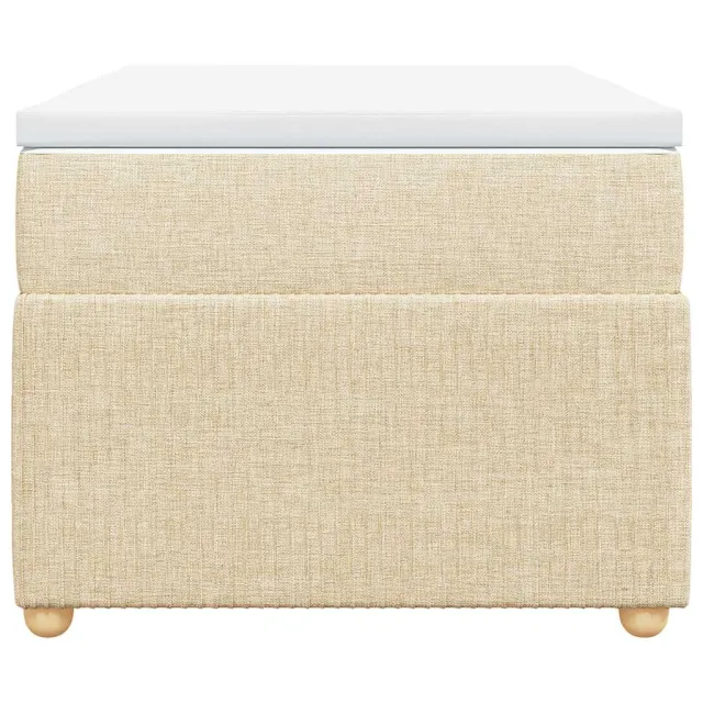 Sommier à lattes de lit avec matelas Crème 80x200 cm Tissu