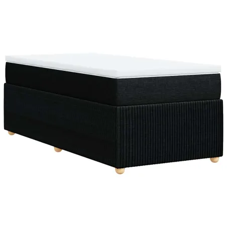 Sommier à lattes de lit avec matelas Noir 90x190 cm Tissu