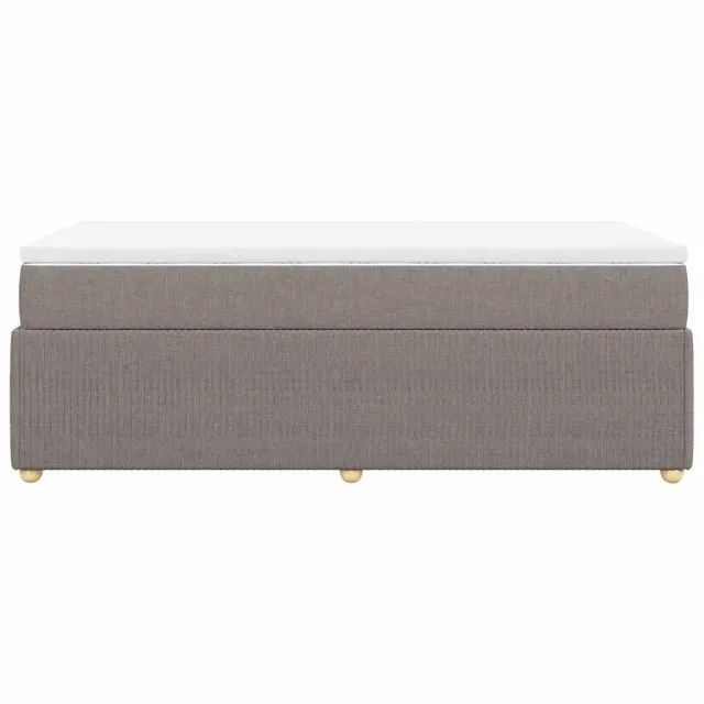 Sommier à lattes de lit avec matelas Taupe 90x190 cm Tissu