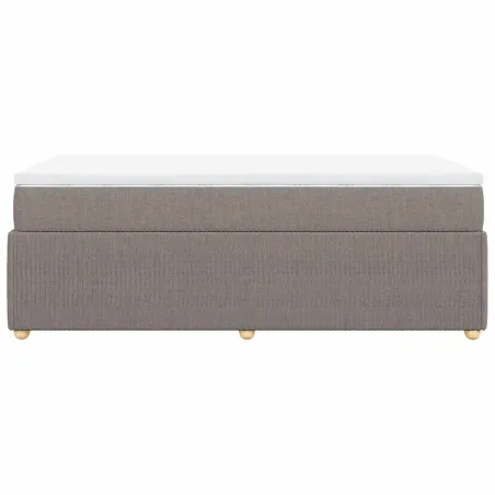 Sommier à lattes de lit avec matelas Taupe 90x190 cm Tissu