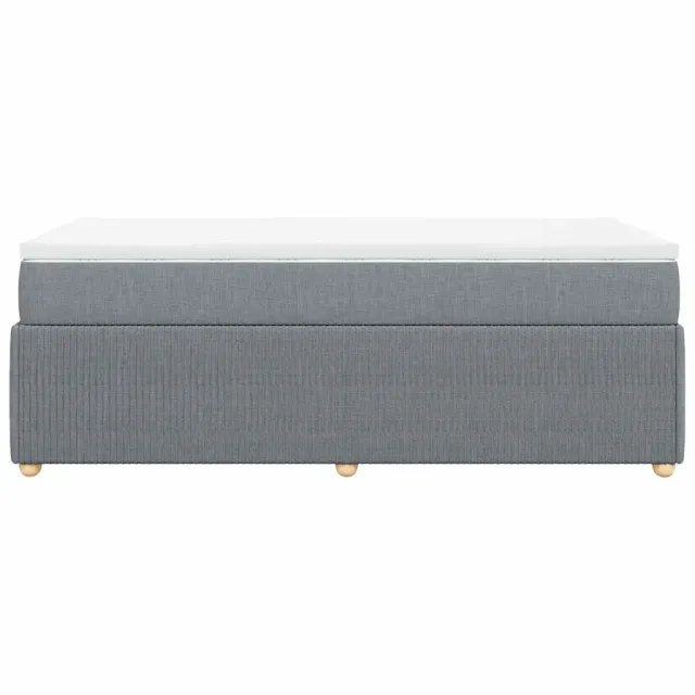 Sommier à lattes de lit avec matelas Gris clair 90x200 cm Tissu