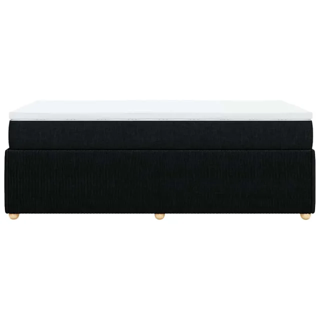 Sommier à lattes de lit avec matelas Noir 90x200 cm Tissu