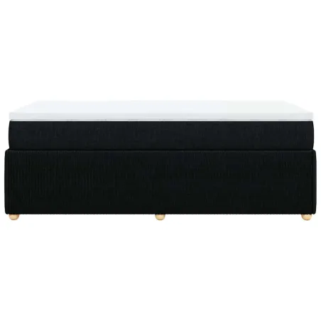 Sommier à lattes de lit avec matelas Noir 90x200 cm Tissu