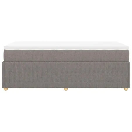 Sommier à lattes de lit avec matelas Taupe 90x200 cm Tissu