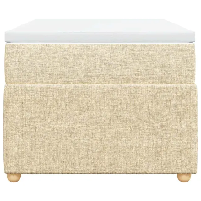 Sommier à lattes de lit avec matelas Crème 90x200 cm Tissu