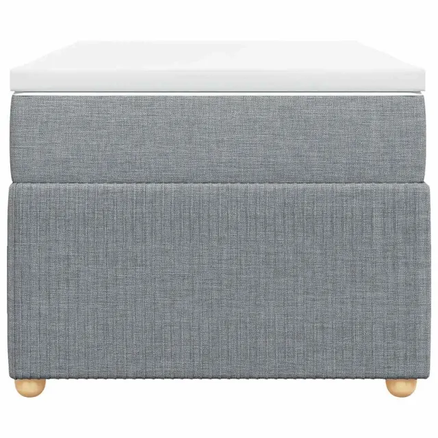 Sommier à lattes de lit avec matelas Gris clair 100x200cm Tissu