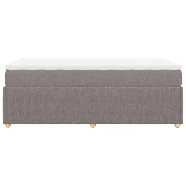 Sommier à lattes de lit avec matelas Taupe 100x200 cm Tissu