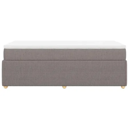 Sommier à lattes de lit avec matelas Taupe 100x200 cm Tissu