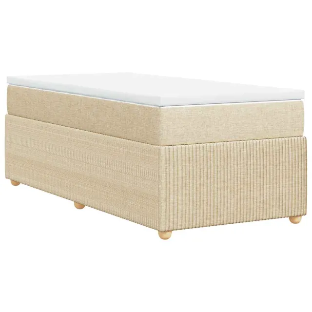 Sommier à lattes de lit avec matelas Crème 100x200 cm Tissu