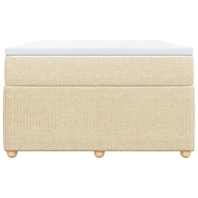 Sommier à lattes de lit avec matelas crème 120x190 cm tissu