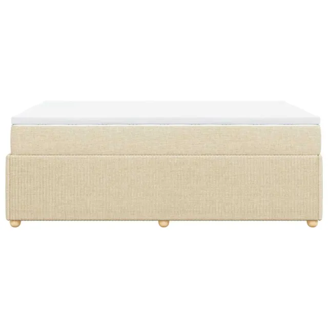 Sommier à lattes de lit avec matelas crème 120x190 cm tissu