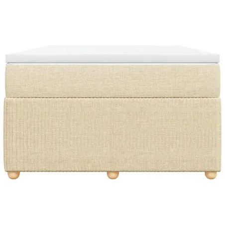 Sommier à lattes de lit avec matelas Crème 120x200 cm Tissu