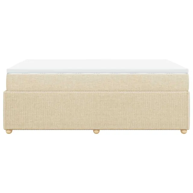 Sommier à lattes de lit avec matelas Crème 120x200 cm Tissu