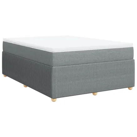 Sommier à lattes de lit avec matelas Gris clair 140x190cm Tissu 2
