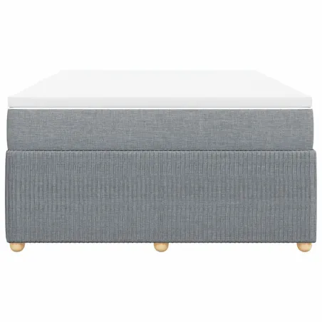Sommier à lattes de lit avec matelas Gris clair 140x190cm Tissu